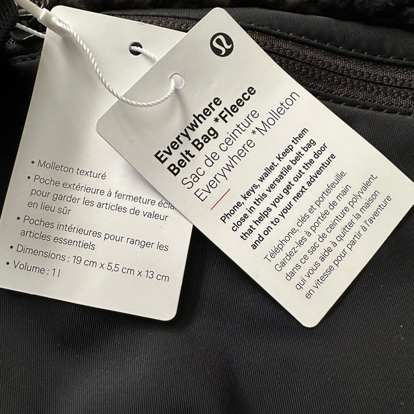 🆕 Lululemon Everywhere Belt Bag Fleece Black - Picture 7 of 14